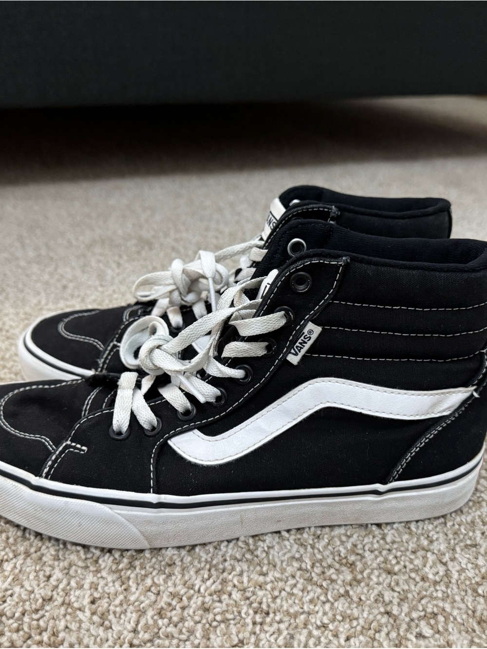 Vans Black & White High-Top Skate Sneakers - Picture 2 of 3